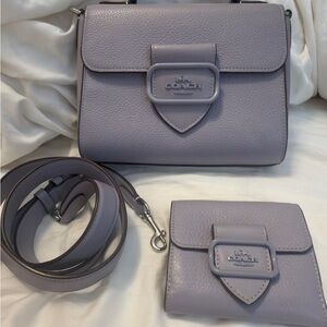 Coach Purple Leather Crossbody Bag Set